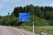 Neste kilt er der hvor riksvei 66 har retning Västerås men vi skal følge E16 hvor det endelig står Borlänge