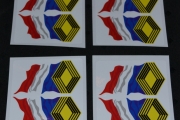 RENAULT ALPINE GORDINI Wavy Tricola 75mm car stickers