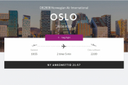 Flytid fra Gatwick til Oslo Lufthavn, nå har vi god tid da flyet ikke kommer før klokken 22.00