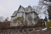 Thomas Heftyes gate 7 er fra 1890 eller 1907 og arkitekt var Harald Aars. Bilde er tatt fra Sophus Lies gate