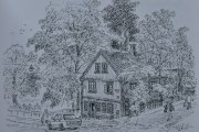 Akersveien 37. Alf Næsheim var her og tegnet i 1988 og vi har nesten samme posisjon. Huset er absolutt til å kjenne igjen