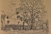 St. Halvards gate 27 tegnet Alf Næsheim i 1987, det var nok i siste liten. Jeg siterer hva noen har skrevet. Den forbannede kremtomten. Brann. Okkupasjon. Politiaksjoner. Konkurser. Flukt. Og en eier ingen får tak i. Kremtomten i Gamlebyen har ligget mer eller mindre brakk siden 1980
