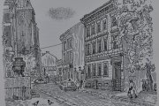 St. Olavs gate 2. Vi lar Alf Næsheim med sin tegning fra 1994 komme først, så skal jeg senere se om jeg finner noen bilder