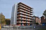 Arnljot Gellines vei 1 (oktober 2023). Her kommer det opp en boligblokk i 8 etasjer og parkeringshus under terreng som skal inneholde 22 leiligheter