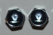 Renault Auto Tyre Stem Air Cover Valve Caps + Wrench Keychain Keyring
