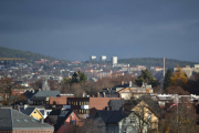 Nå ser vi i retning Årvoll, endelig har vi fått litt sol her også