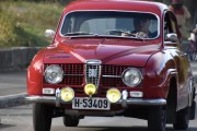 Den første veteranbilen jeg møter er en Saab 96 fra 1965 med den nye fronten, det er en 2 dørs sedan og var veldig pen