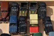 Her tar jeg sjansen på at alle er franske, en Citroën 11, så er det 5 av Renault 4, og til slutt så må de siste være Renault Safari