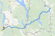 Dette er kjøreruta vår på søndag. 2,5 timer og det skal gå akkurat