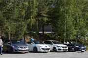 Nå gikk det opp et lys for meg, Fransk Bildag er ikke bare for veteranbiler, det er for alle Franske biler. Vi begynner fra venstre igjen, Peugeot 308 fra 2016, neste Peugeot RCZ fra 2010, neste Peugeot 308 fra 2017 og siste Peugeot 307 fra 2009