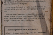 Renault kontrol- og justeringsmål-1979
