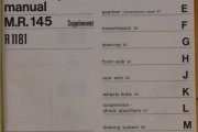 Workshop manual M.R 145 Renault R1181 Supplement