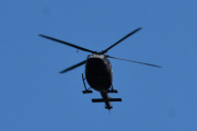 Morten 4 juli 2019 - Bell 412HP Arapaho over Høyenhall, legg merke til fuglen mellom rotorbladene...