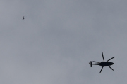 Morten 26 juni 2022 - Politihelikopter og fuglen over Høyenhall, klokken er 11.54. Men til slutt så klarte vi det, tror det er en måke :-)