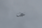 Morten 1 august 2025 - Politihelikopter over Høyenhall, klokken er 10.34 og dem flyr høyt med sin Leonardo AW169