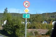 Her ser vi høvdingen på riksvei 4, var 80 km før i gamle dager