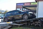 Første bilen opp rampen, ingen dramatikk her. Var rene plankekjøringen
