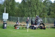 En flymotor på en henger og den skal vist gå også litt senere i dag