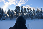 Når vi satt tre stykker på var det litt tryggere enn nå som vi er to. Jeg holder jo i kamera med begge hender og villmannen kjører