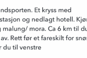 Siste beskrivelsen på ruta vi skal kjøre, nå er det bare å vente på turbildene