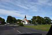 Her ser vi Borre kirke, det er usikkert når kirken ble bygget, men den dateres til rundt 1100-tallet