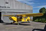 Neste fly tilhører Grenland Flyklubb og er LN-TSX som er en  Piper PA-18-95 Cub fra 1953, jeg håper dere følger meg nå