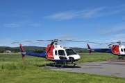 Nå er vi ved basen til Helitrans som dekker det meste av Østlandet blant annet. Men her ser vi LN-OGE som er et Airbus H125 fra 2020, den andre er helt lik, både når det gjelder type og årstall