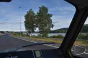 Etter noen rundkjøringer og igjennom Strømsåstunnelen som ble ferdig i 2001 og er 3496 meter lang, så er vi på E134 og kjører langs Drammenselva