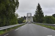 Så skal vi over Eidsbrua som også er enveiskjørt og går over Glomma, vi skal til Våler sentrum nå