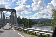 Så har vi kommet til Eidsfoss bru som vi kjørte over før i dag, den er fra 1921