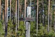 På veien opp mot Spulsåsen så stopper jeg ved et slags skilt som forteller meg at her kan det være noe