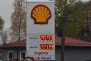 Nå har vi kommet til Shell på Vormsund, her er også prisen stabil siden vi kjørte oppover
