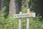 Nytt skilt hvor det står Rostillevegen, nå er vi langt inne i skogen