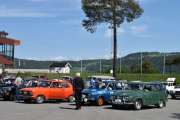 Den grønne bilen til høyre har vi ikke dokumentert, det er en Saab V4, 1970 modell