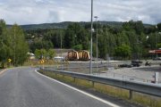 På vei inn til Lillehammer oppdager jeg noe nytt, her bygges det en ny bru over Mesnaelva ved Strandtorget i Lillehammer
