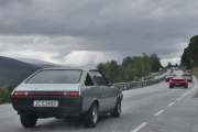 Det er en Renault 17 TS vi ser her, men topphastigheten er ikke oppgitt. Men jeg lurer på om ikke hastigheten kan være 180 km/t og at den har en fem trins girkasse + revers. Det er en litt grommere variant enn TL, så er det sagt