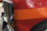 Her kan dere se bulken bilen fikk når vi stod parkert på Norsk Samferdselshistorisk Senter