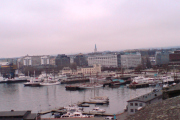 Oslo Havn. Utsikt fra Akershus festning i 2009, her ser vi litt av Pipervika og de 4 rådhusbryggene