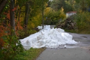 Og i dag var snøhaugen ekstra lang