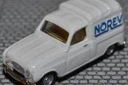 Renault 4F4 Fourgonnette fra Norev er fra 1961 til 1967, vi kjenner igjen grillen. Men hvor mange 1/87 skala har Norev laget av Renault 4?