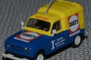 Renault 4F4 Fourgonnette Darty fra 1961. Vi kjenner igjen grillen. Modell Brekina i 1/87 skala