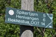 5 km til Spikertjern og 6 km til Henivangen, det er vel i retning Gjerdrum det tror jeg