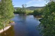 Her ser vi Rulsedammen fra Rulse bru som er en del av Nitelva og er en fin badeplass også