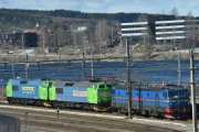 I Kongsvinger ser vi alltid tog, men hvem er disse? Det er Grenland Rail El 15 nr. 104, Mz 1450 Frøya og Mz 1460 Loke