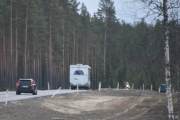 En ambulanse kommer imot oss, men bilde ble litt rart