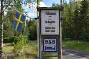Her ser dere skiltet, Nya Skogsgården Vandrarhem og Hostel som da ligger i Mårbacken i Torsby