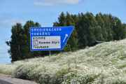 Nå tar vi av fra E16 og kjører mot Romme Alpin