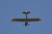 Morten 10 mai 2018 - Fly med oransje vingetupper over Høyenhall. Kan det være LN-ACL som er en Piper PA-19 Super Cub fra 1953?