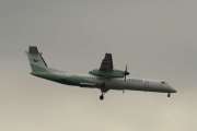 Knut mandag 9 juli 2018 - LN-WDI over Sandefjord, vi tror det er  Widerøe med sin De Havilland Canada Dash 8-400 fra 2009