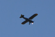 Morten 25 august 2018 - Kl. 11.51. LN-ACL over Høyenhall, det er en Piper PA-19 Super Cub fra 1953 som Nedre Romerike Flyklubb Veteranflygruppa eier